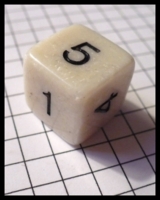 Dice : Dice - 6D - Off White Crystaline With Black Painted Numerals